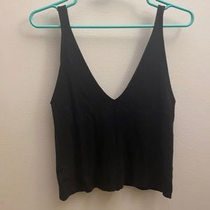 Brandy Melville black soft crop ribbed knit tank